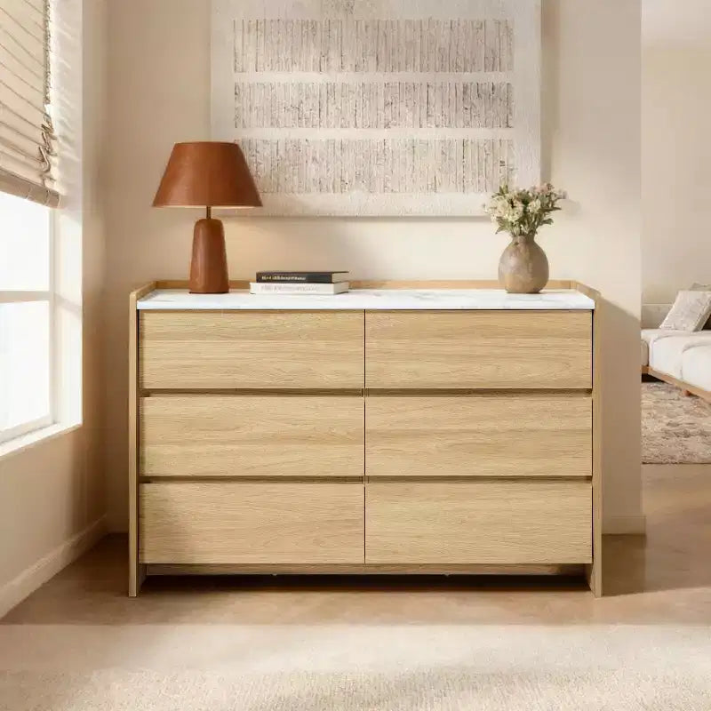 Commode double à 6 tiroirs avec miroir