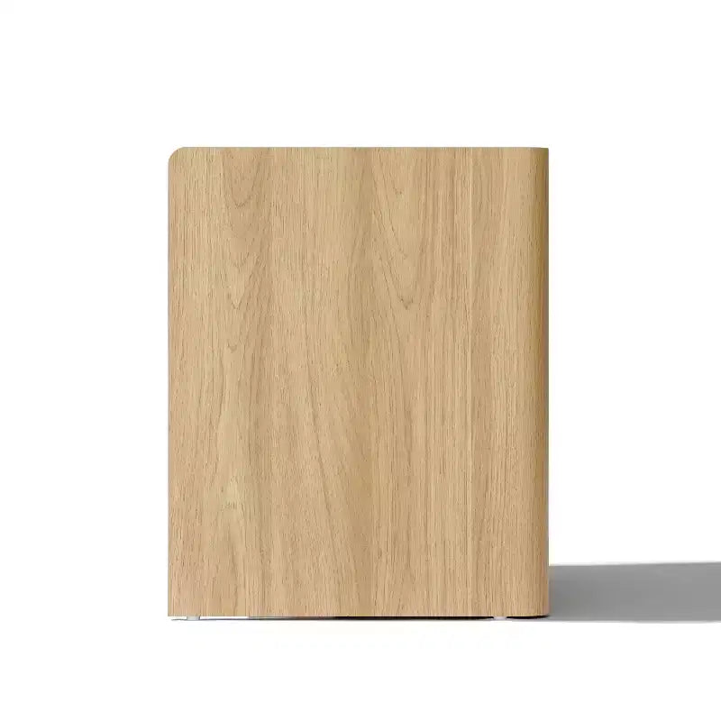 Table de chevet en chêne 23 po avec dessus en faux marbre, table de chevet en bois avec étagère de rangement ouverte, marron