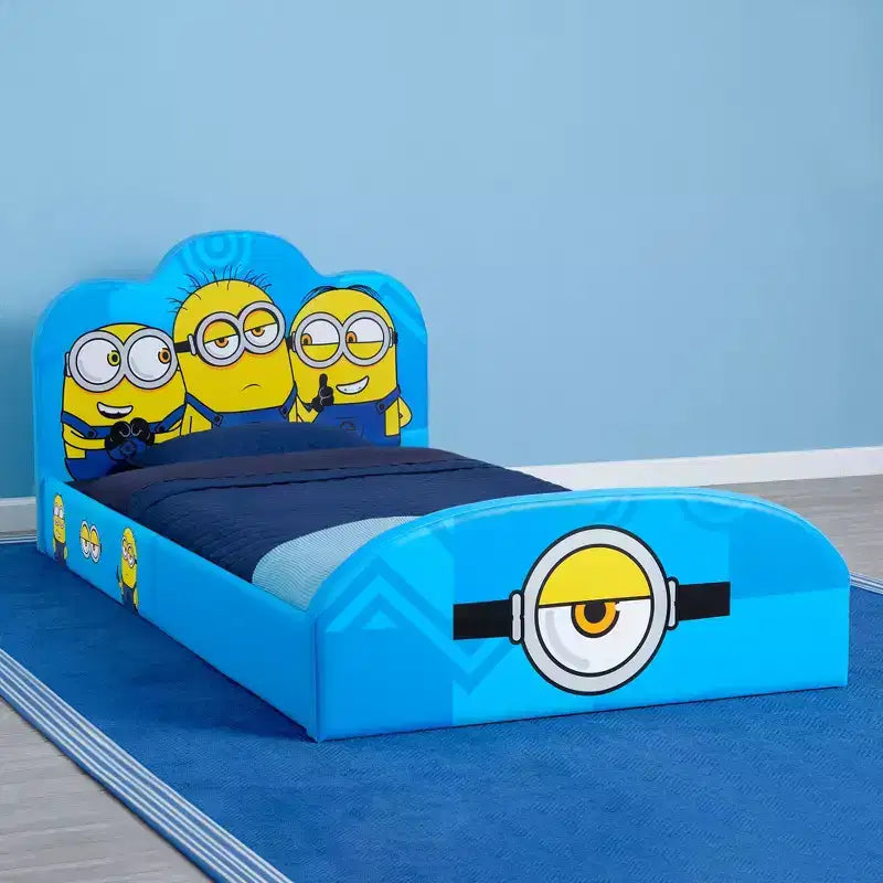 Lit double capitonné pour enfants avec personnages de dessins animés