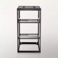 Rack réseau à cadre ouvert 20U, profondeur de 23 pouces, rack de serveur mural ou sur pied, robuste 4 montants, avec étagères ventilées, noir