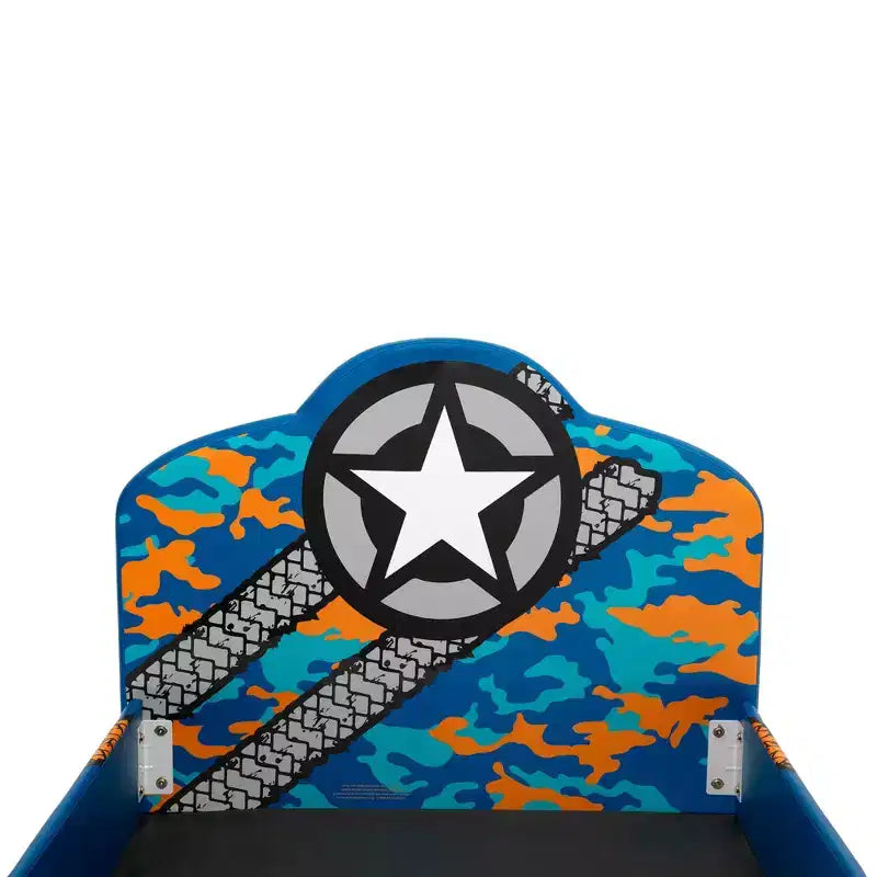 Lit simple rembourré pour enfants, motif voiture de course