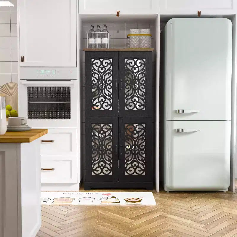 Garde-manger 4 portes avec étagères réglables, 80 L x 40 P x 162 H cm