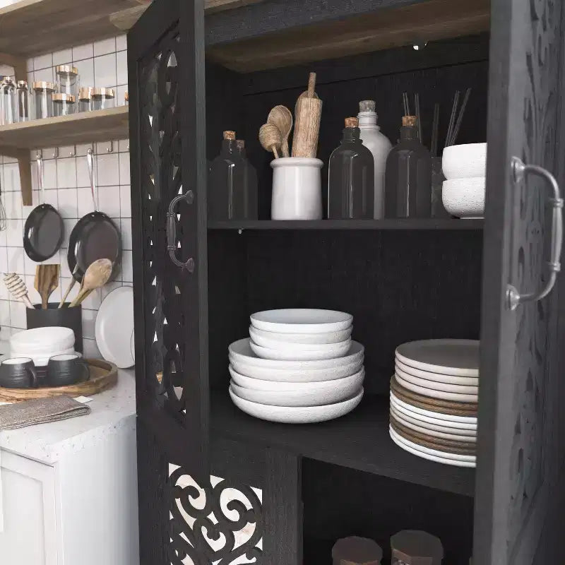 Garde-manger 4 portes avec étagères réglables, 80 L x 40 P x 162 H cm