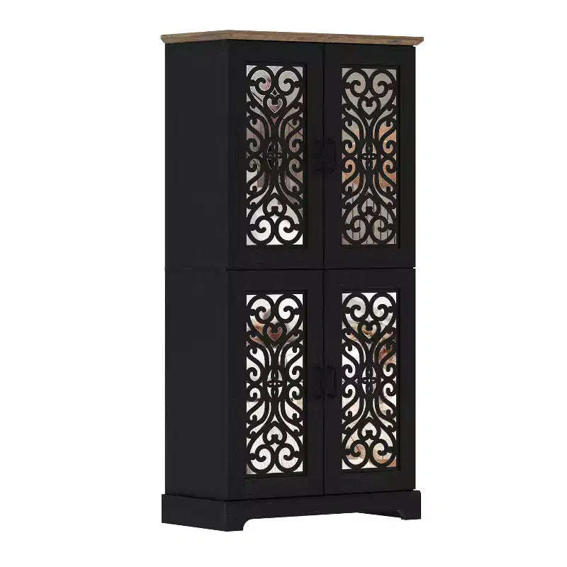 Garde-manger 4 portes avec étagères réglables, 80 L x 40 P x 162 H cm