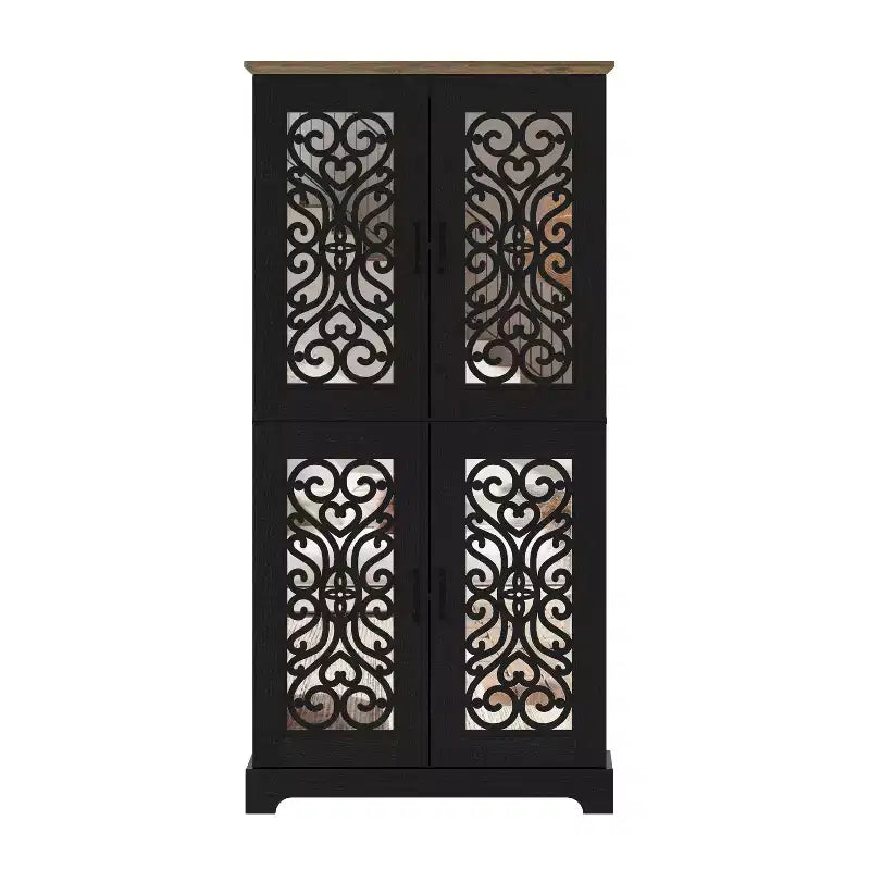 Garde-manger 4 portes avec étagères réglables, 80 L x 40 P x 162 H cm