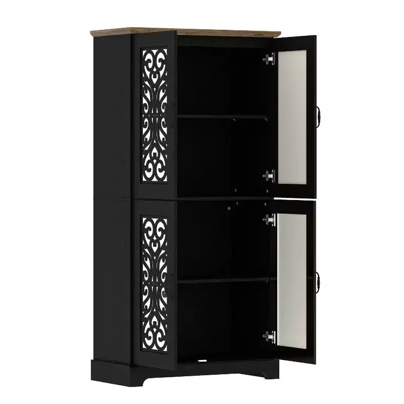 Garde-manger 4 portes avec étagères réglables, 80 L x 40 P x 162 H cm