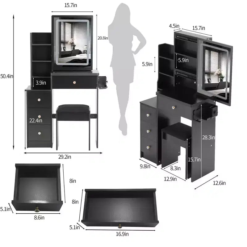 Garde-manger 4 portes avec étagères réglables, 80 L x 40 P x 162 H cm