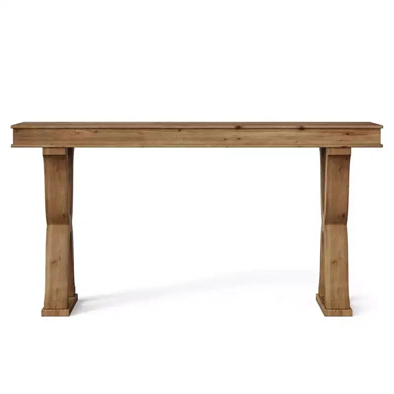 Table console en bois massif de 63 pouces, table d'entrée étroite de style rustique avec pieds en X pour le salon, le couloir ou l'entrée, montage facile