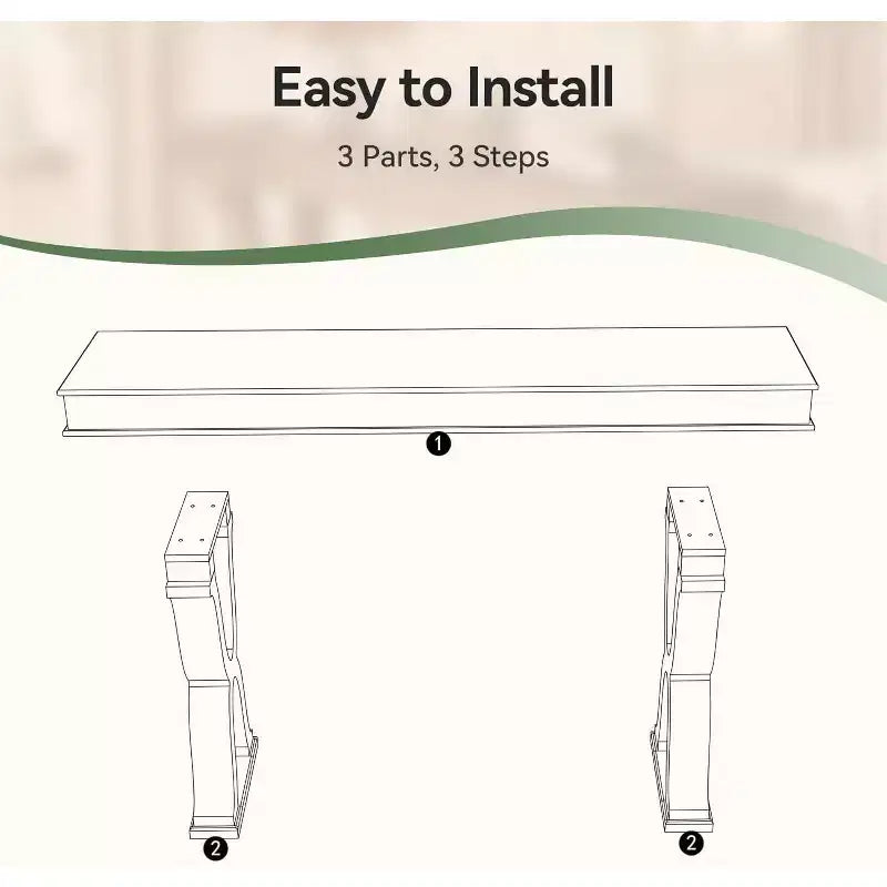 Table console en bois massif de 63 pouces, table d'entrée étroite de style rustique avec pieds en X pour le salon, le couloir ou l'entrée, montage facile