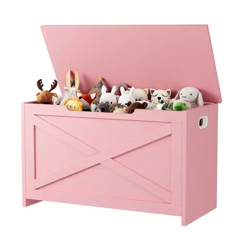 Banc de rangement en bois de 76 cm avec charnière de sécurité, grand coffre à chaussures, montage facile