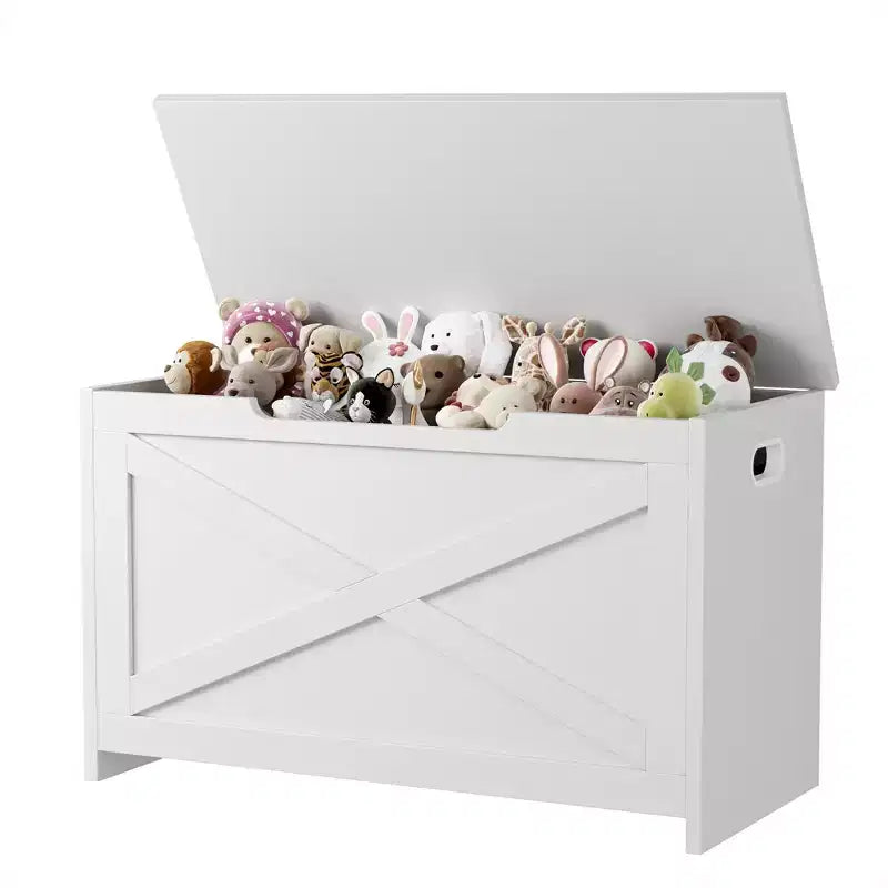 Banc de rangement en bois de 76 cm avec charnière de sécurité, grand coffre à chaussures, montage facile