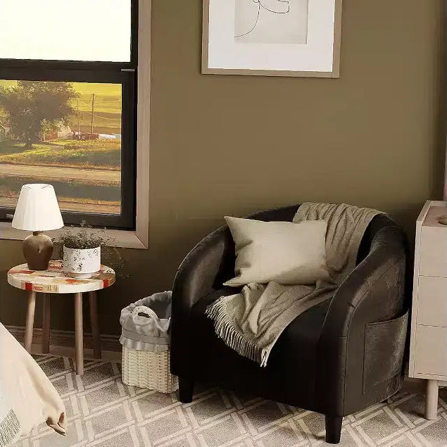 Fauteuil d'appoint en velours, fauteuil club confortable avec accoudoirs, fauteuil crapaud rembourré et moelleux pour salon, chambre, bureau, salle d'attente