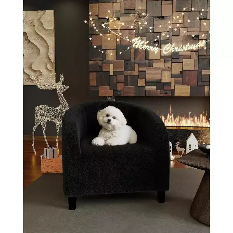 Fauteuil d'appoint en velours, fauteuil club confortable avec accoudoirs, fauteuil crapaud rembourré et moelleux pour salon, chambre, bureau, salle d'attente