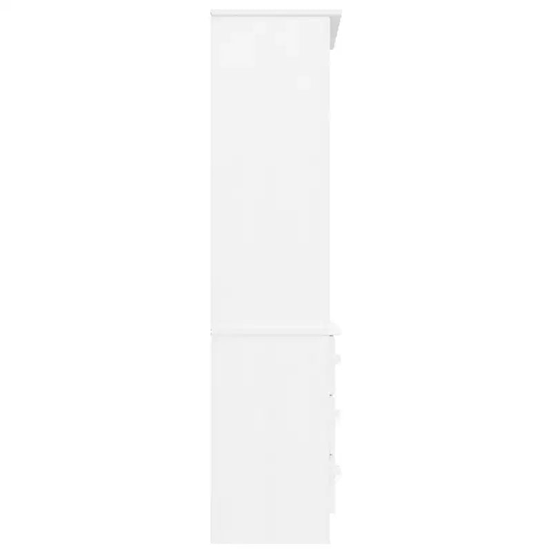 Bibliothèque haute rectangulaire en pin massif blanc