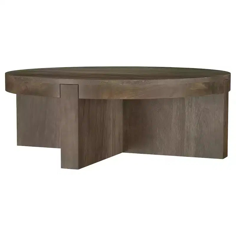 Table basse ronde en manguier massif