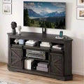 TV Stand with Mount for 70 Inch TV, Corner Entertainment Center with Sliding Barn Doors & Power Outlet , Media Console Table for Living Room