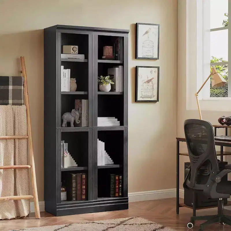 Étagère étroite, Meuble de rangement modulable, Noir