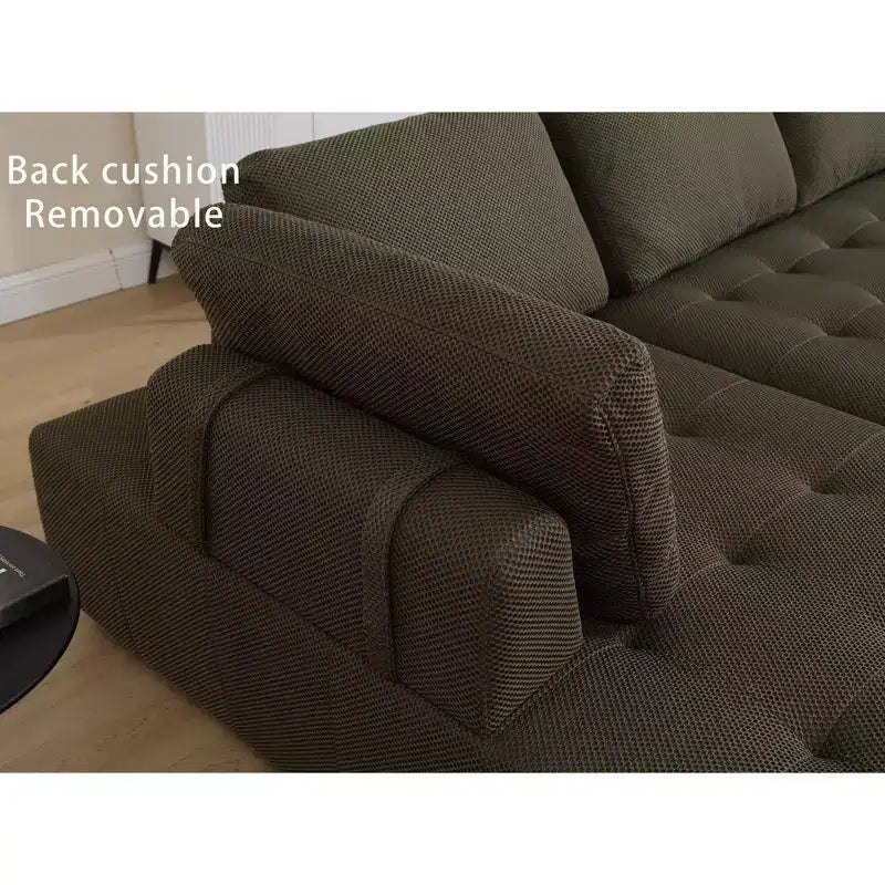 Canapé modulable en U de 138,5 po, 6 places, en maille de transition