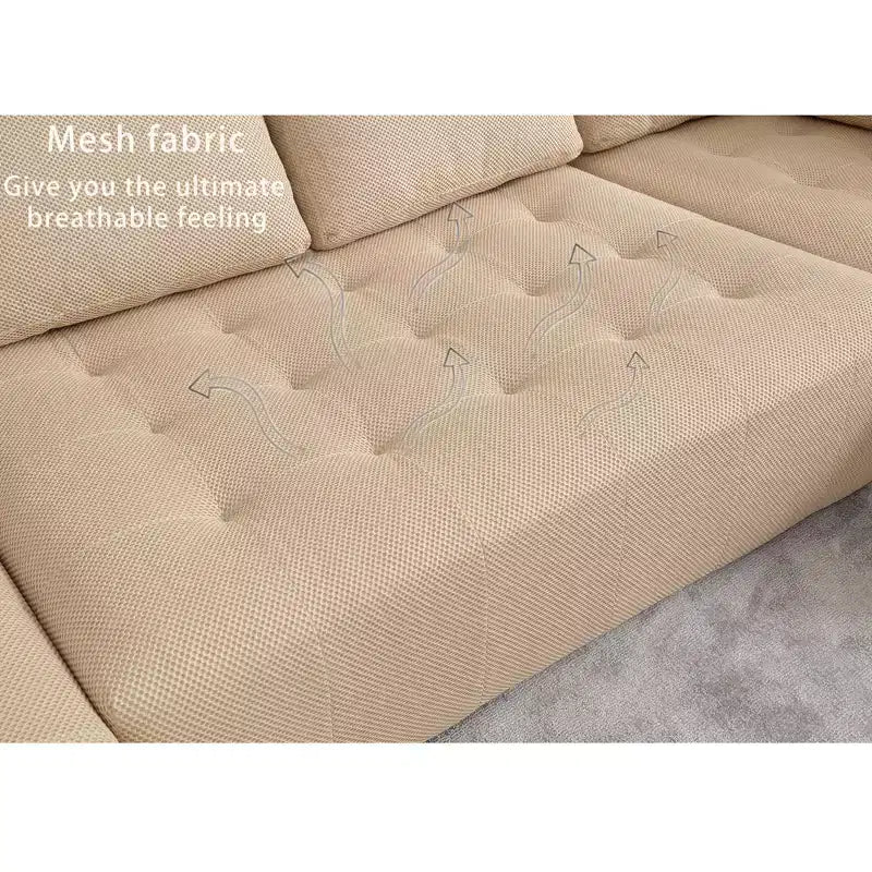 Canapé modulable en U de 138,5 po, 6 places, en maille de transition