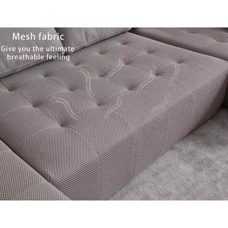 Canapé modulable en U de 138,5 po, 6 places, en maille de transition
