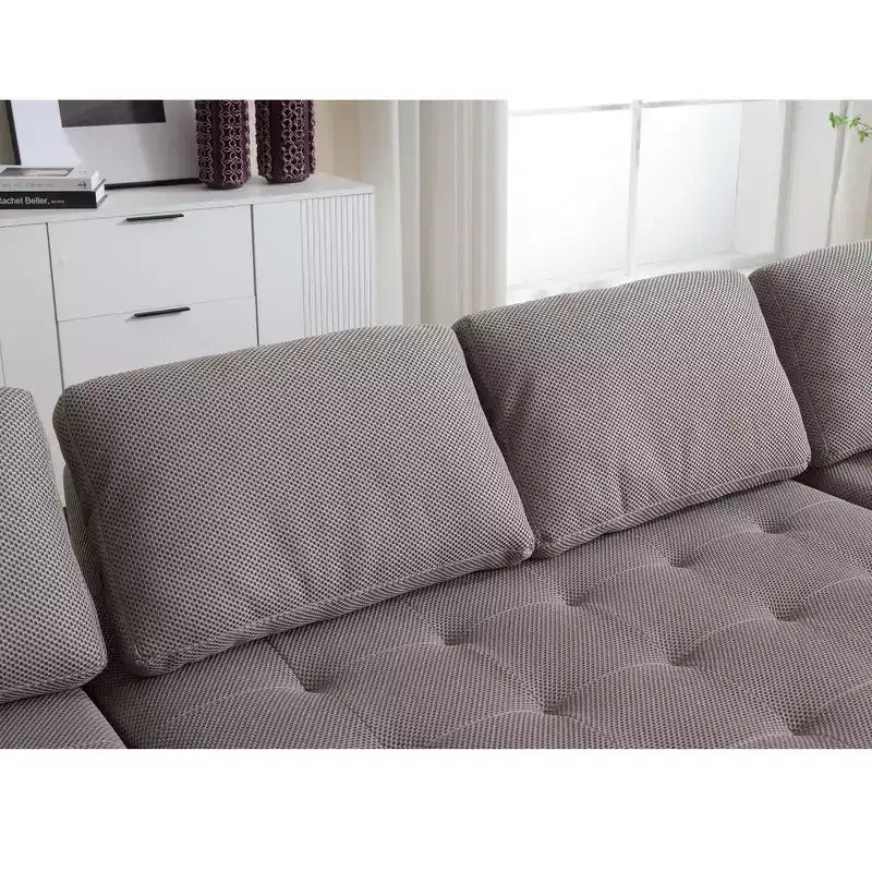 Canapé modulable en U de 138,5 po, 6 places, en maille de transition